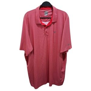 Callaway Mens Size XXL Red White Check OPTI-DRI 3-Button Logo Golf Polo Shirt
